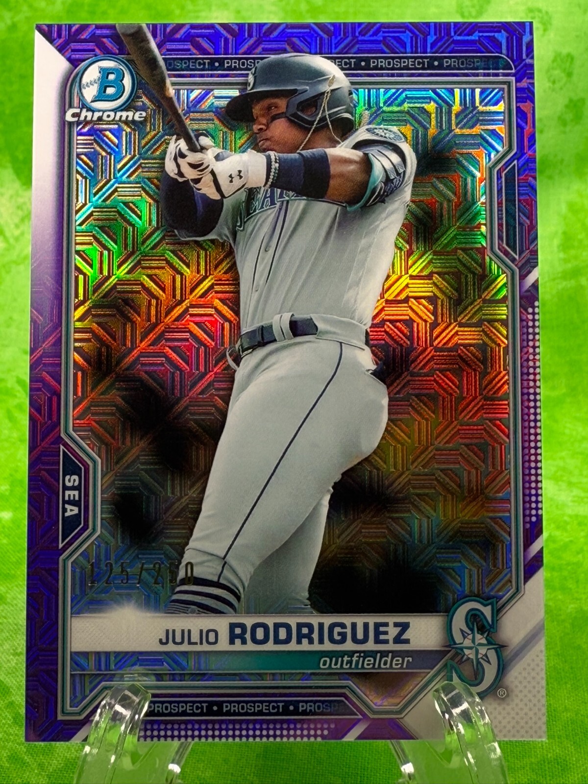 Julio Rodriguez /250 Purple Mojo - 2021 Bowman Chrome #BCP-231 Seattle Mariner