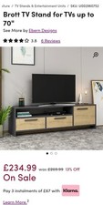 Brand new TV Unit for up to 70" tv.Been opened but still in box.