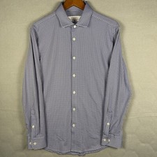 Mizzen+Main Spinnaker Shirt Men’s Large Blue Micro Check Trim Fit Made in USA