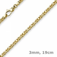 3mm Armband Armkette K&ouml;nigskette aus 585 Gold Gelbgold, 19cm, Herren