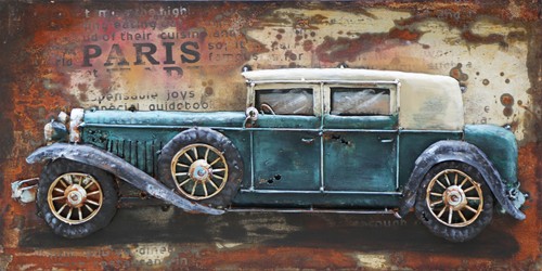 Classic Retro Car wall decor retro car oil painting vehicles Hand Made Artwork - Picture 6 of 10