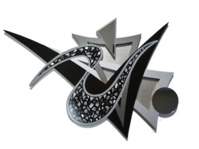 Sterling Sofia Mirror Wall Sculpture - Contemporary Mosaic Design-3x2 by Alisa