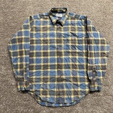 Vintage 80s 90s Sears 100 Cotton Button Up Flannel Shirt Grunge Plaid Large T