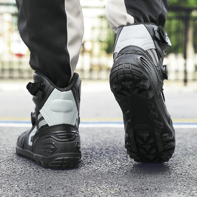 Мотоциклетные защитные ботинки мужские высокие верхние тренировочные велосипедные туфли гоночные - Изображение 3 из 4