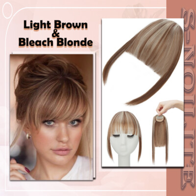 Neat Bangs Clip in on Fringe Hair Extensions Thick Thin As Human Front Hairpiece
