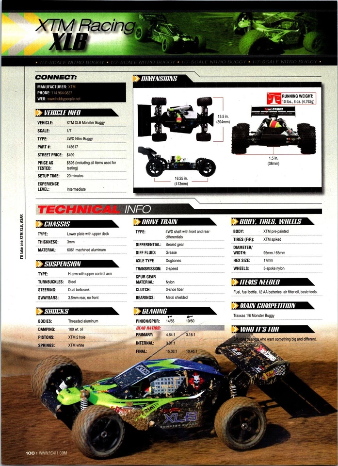 Nitro XLB Buggy XTM Racing Print Ad Wall Art Decor RTR - Image 2 of 2