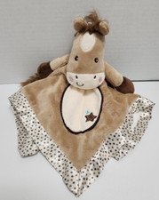 Douglas Baby Brown Horse Pony Plush Lovey Security Blanket w/ Satin Trim Stars