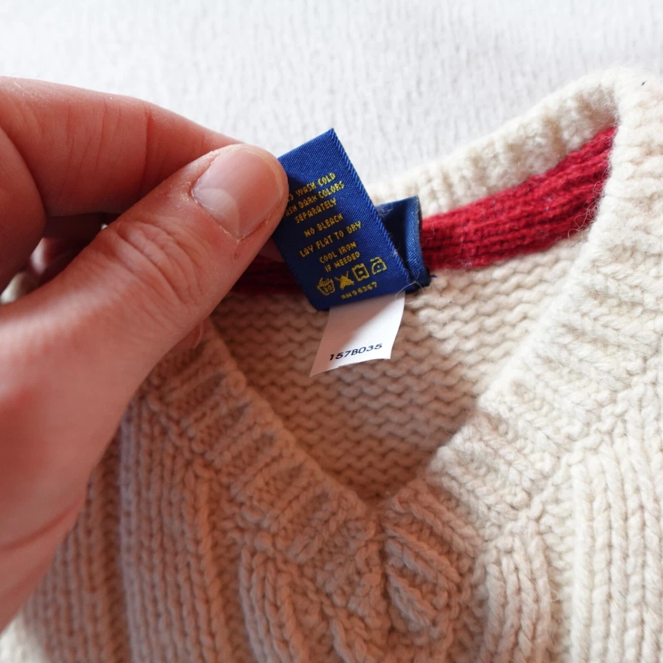 Oshkosh B'gosh Suéter Chaleco 12 Meses Beige Niño Lindo Preppy Tejido Acanalado Bebé Foto 4 de 4