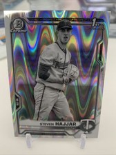 STEVEN HAJJAR 2021 BOWMAN DRAFT CHROME BLACK & WHITE 1st RAYWAVE! #BDC-161!