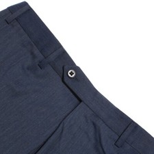Zanella NWT Dress Pants Size 33 US Devon In Solid Blue Wool Blend