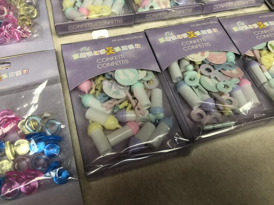 12 Paquetes de Favores de Confeti y Chupete Oh Sweet Baby - Fiesta Baby Shower Nuevo Foto 3 de 4