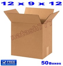 50 - 12x9x12 Cardboard Boxes Mailing Packing Shipping Moving Corrugated Carton