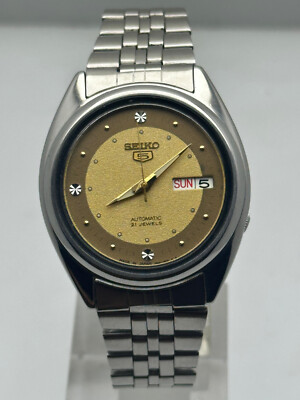 Vintage Seiko 5 7S26-0480 Automatic Day/Date 21 Jewels Japan Made Men's Watch