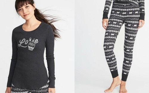Thermal Waffle Pajamas Set 