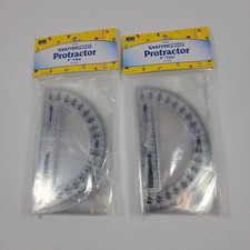 NEW 20X EAI Education 6" Shatterproof Clear Plastic Classroom Protractors 532069