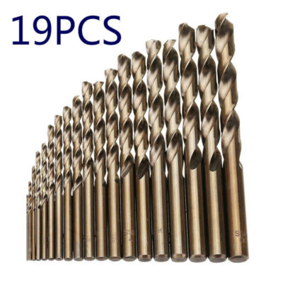 19x HSS Spiralbohrer M35 HSS Cobalt Metallbohrer Satz Edelstahl Bohrer 1-10mm KG