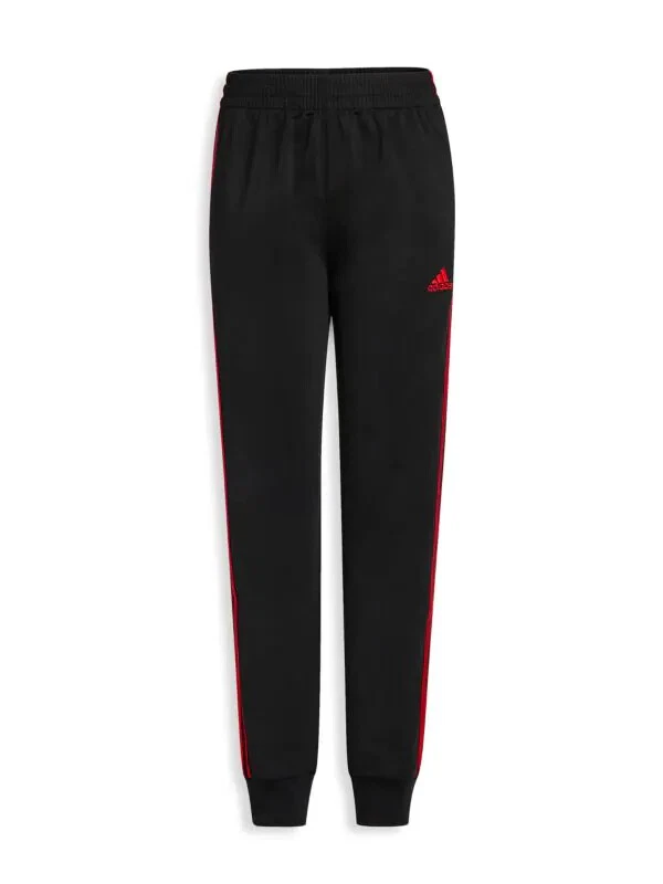 adidas (Kids) Big Boy's Iconic Tricot Black/Red Jogger Pants