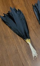 Vintage Millinery Flower Leaf Collection 6 1/2" Black 30 stems in Bunch Fabric