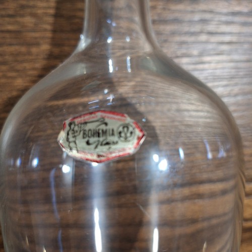 Jarra de vino de cristal Bohemia con tapón - 27 cm de alto - Imagen 2 de 5
