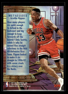 1996-97 Metal #229 Scottie Pippen Metalized Chicago Bulls | eBay