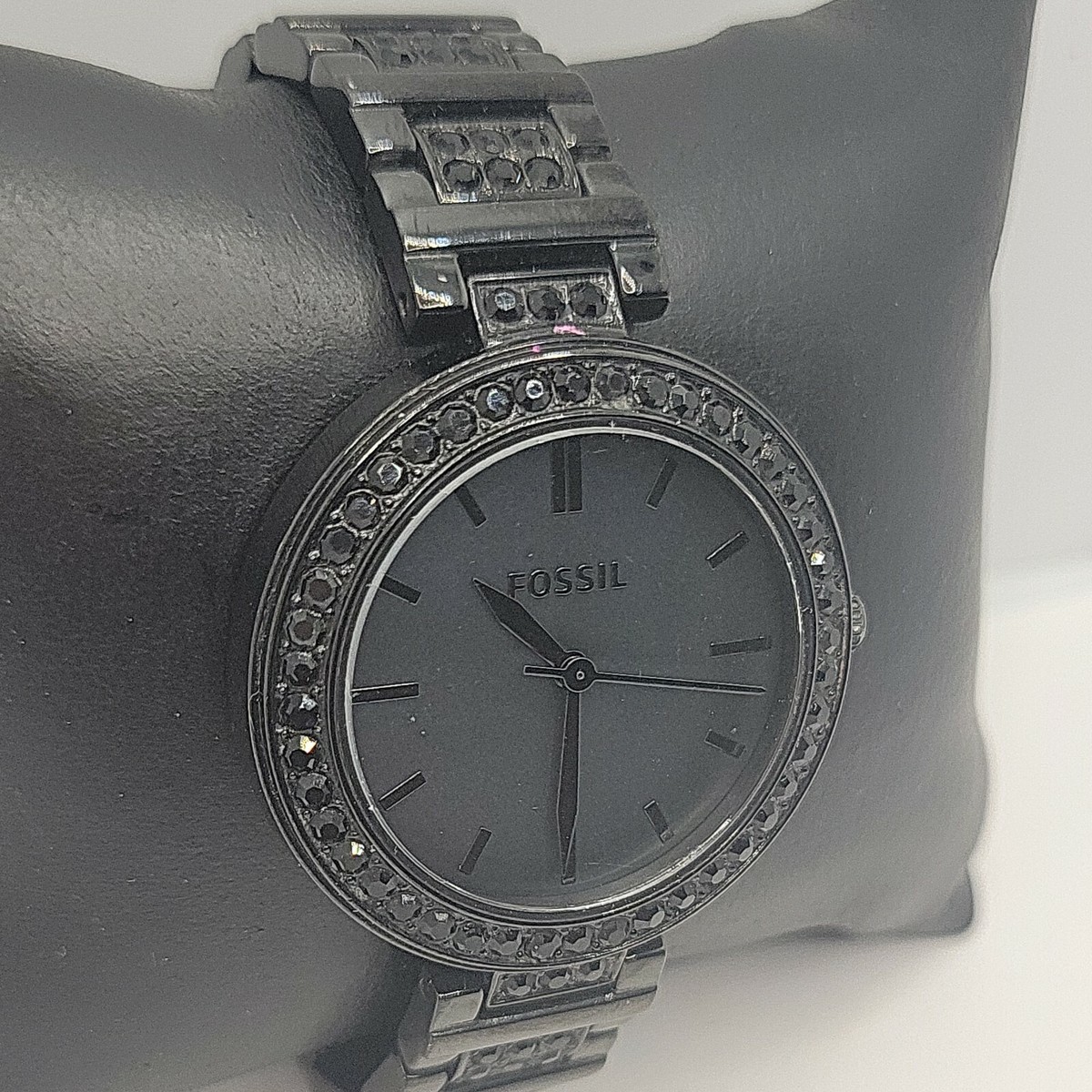Fossil Stainless Steel Quartz Crystal Women\'s Wrist Watch 34mm Fossil Scarlette 34mm Black Dial Steel Ladies Quartz Watch  main image 2
