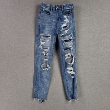 American Eagle Sz 00 Short Curvy Hi Rise Jegging Next Level Stretch Light Wash