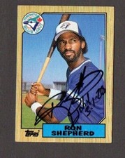 Ron Sheperd 1987 Topps Blue Jays authentic autographed card