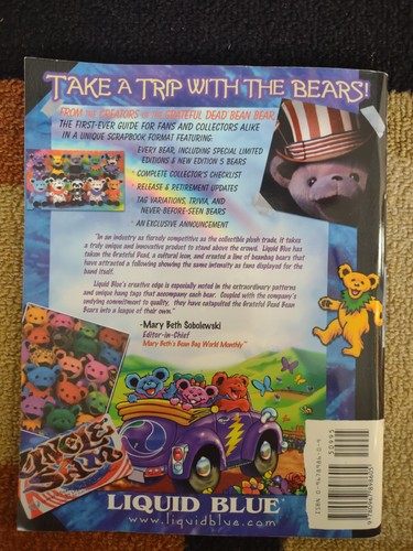 Menge 9 Grateful Dead Bean Bears Wand Theke Rack Topper und Tour Sammelalbum - Bild 5 von 6