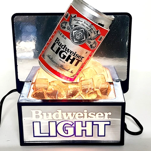 Vintage 1982-83 Budweiser Light Beer Can on Ice Sign Anheuser Busch Bud