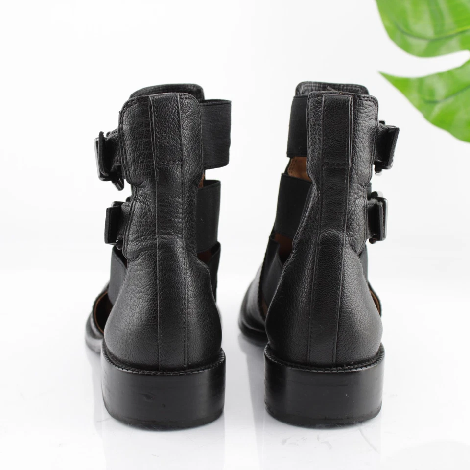 Женские сапоги Via Spiga Birna размер 7 черные кожаные мото пряжки вырезы Chelsea - Изображение 4 из 4