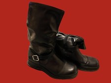 Size 4 Santa Biker Boots Smart Fit Non-Skid Zip Costume Halloween Or Christmas