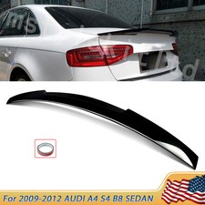FOR AUDI A4 B8 SEDAN 08-12 GLOSS BLACK REAR TRUNK SPOILER WING HIGHKICK V STYLE