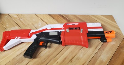 NERF E6159 TS-1 Fortnite Mega Pump Blaster Shotgun Working White Red