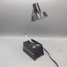Vintage Desk Lamp Black Mobilite HI LO Adjustable 15" MCM Atomic Space Age 
