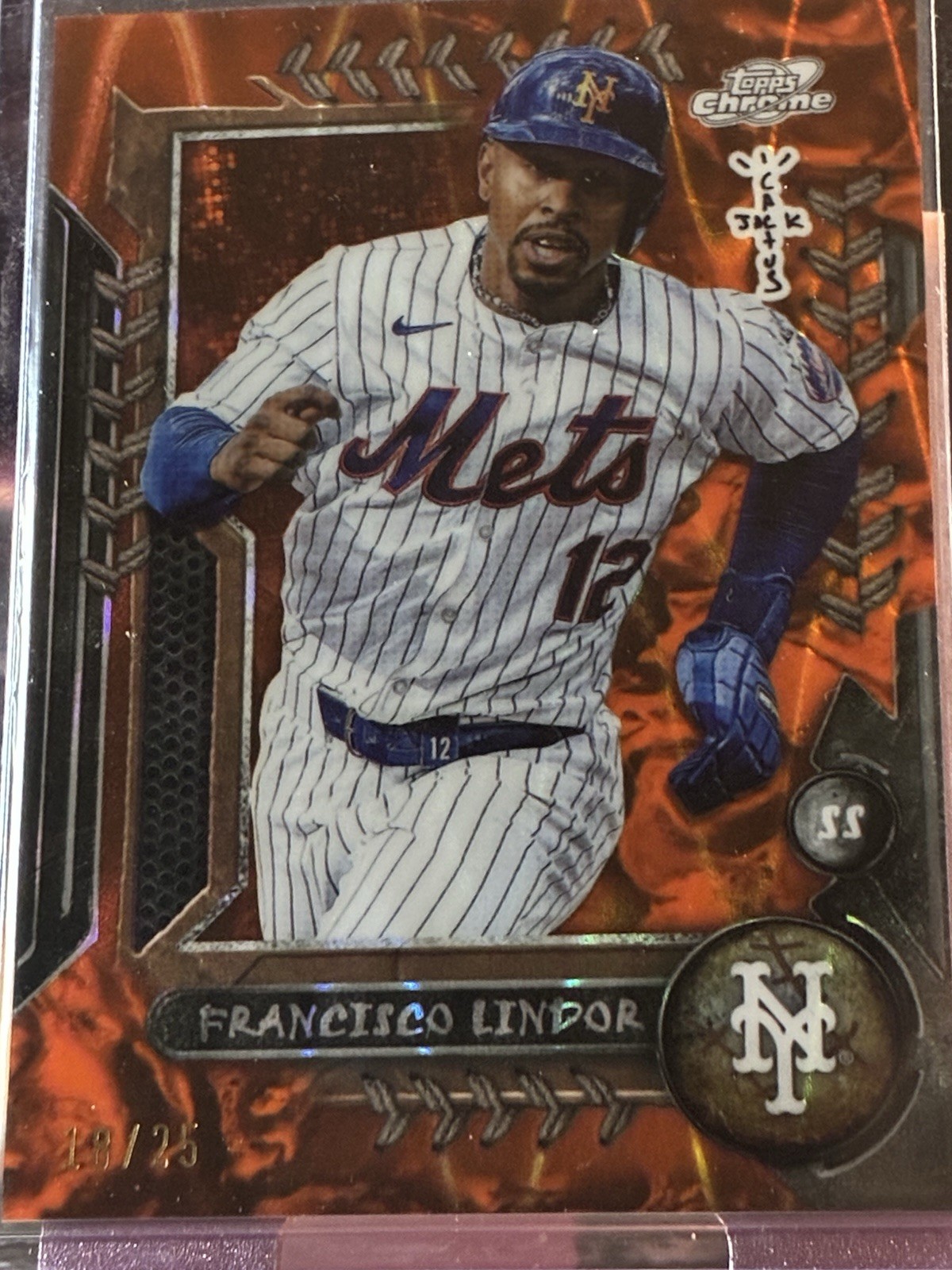 2024 Topps Chrome X Cactus Jack #14 Francisco Lindor Orange /25 NM