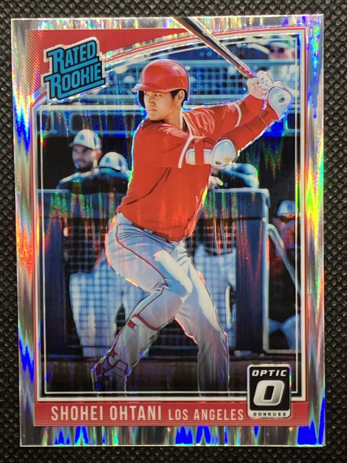 2018 Optic Shohei Ohtani Rated Rookie Batting Stance Shock Prizm #56