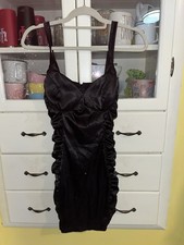 Windsor Small Stunning Vixon Satin Ruched Black Mini Dress Semi Formal Dance