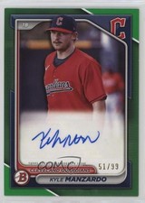 2024 Bowman Paper Prospect Retail Green Border 51/99 Kyle Manzardo Auto 04cw