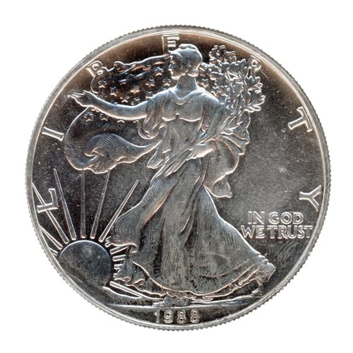 1988 American Silver Eagle $1 1 oz .999 Fine Silver Coin Slight Toning