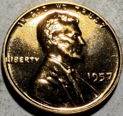 1957 Lincoln Wheat Penny PROOF ~ T438