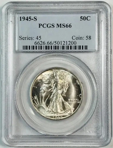 1945 S Walking Liberty Half Dollar PCGS MS-66