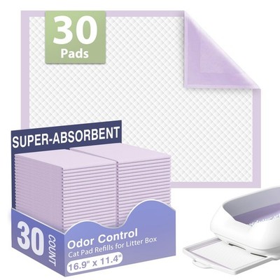 Multi-Cat Litter Pads 16.9'' X 11.4'', 30 Ct, Odor Control, Thickened Leak-Proo...