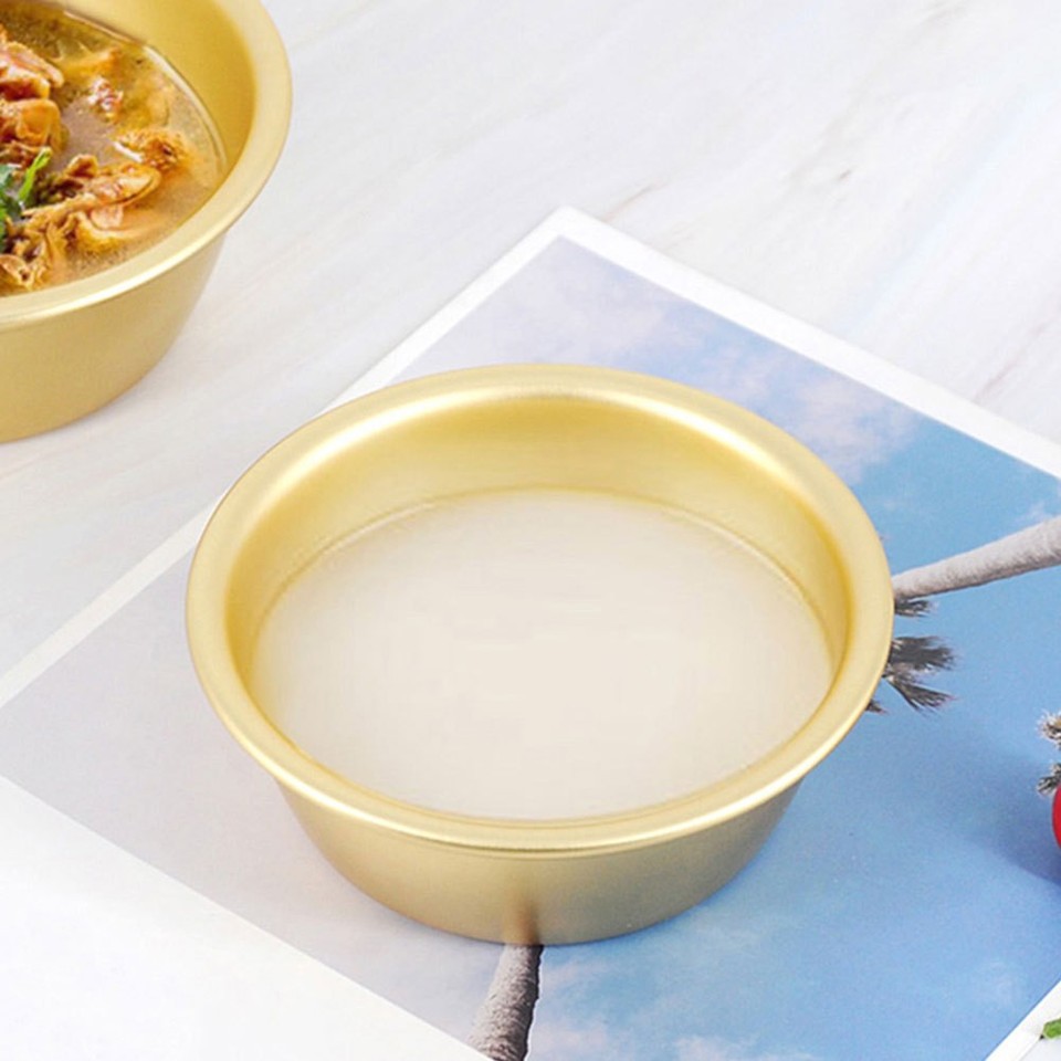 3Pcs Reusable Aluminum Korean Wine Bowls Golden Color Multi Purpose ...