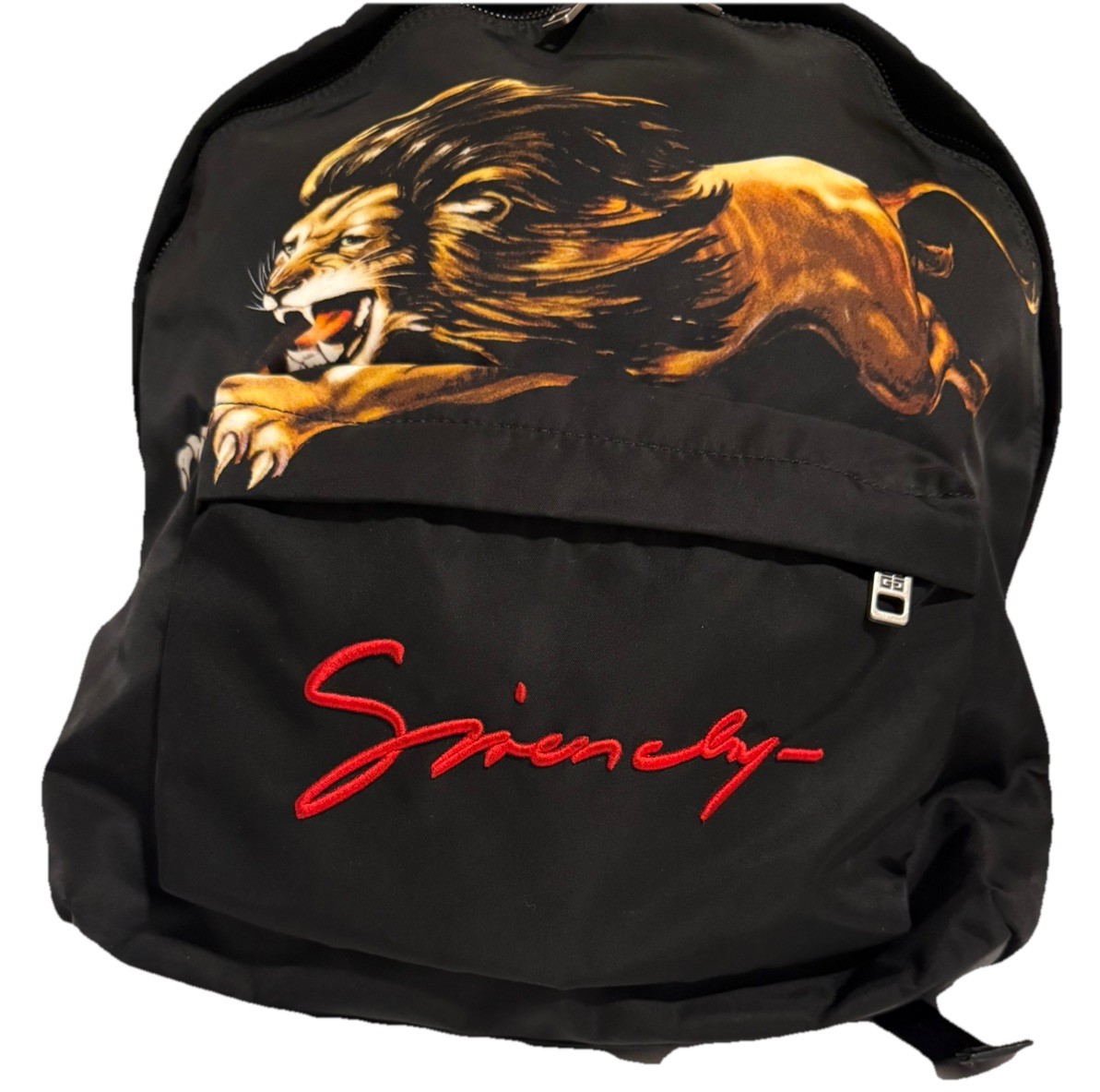 Givenchy Backpack Red Embroidered Script Lion Pri… - image 4