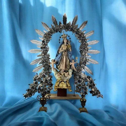 Immacolata Di Don Placido 60 Cm Madonna Santo Vestito Statua Devozione Design - Foto 2 di 17