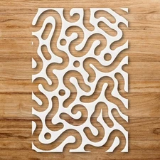 Abstract Flowing Shapes and Curves Stencil for Creative Projects - StencilAir