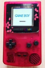 Console Nintendo Game Boy Color funzionante IPS LCD guscio sostituito rosa chiaro