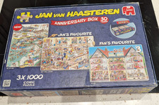 Jan Van Haasteren Caja Aniversario 3 x 1000 Piezas Rompecabezas Raro