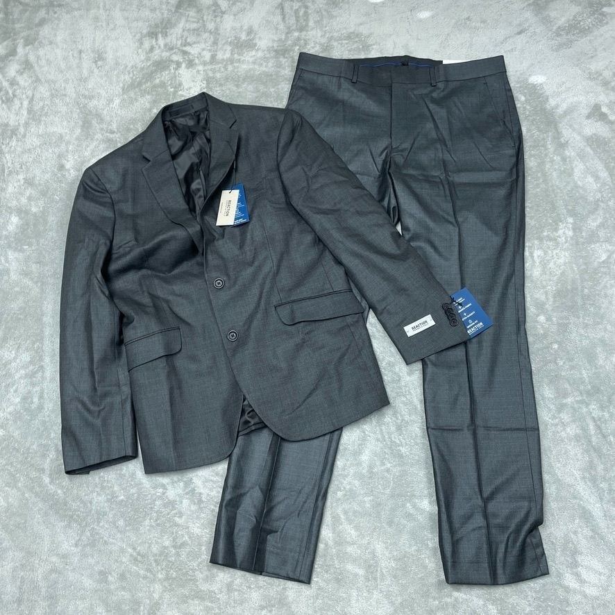 Kenneth Cole Reaction Modern Fit Gray Suit Set 40R Performan