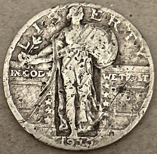 1930 Standing Liberty Quarter Dollar 90% Silver Circulated Ungraded